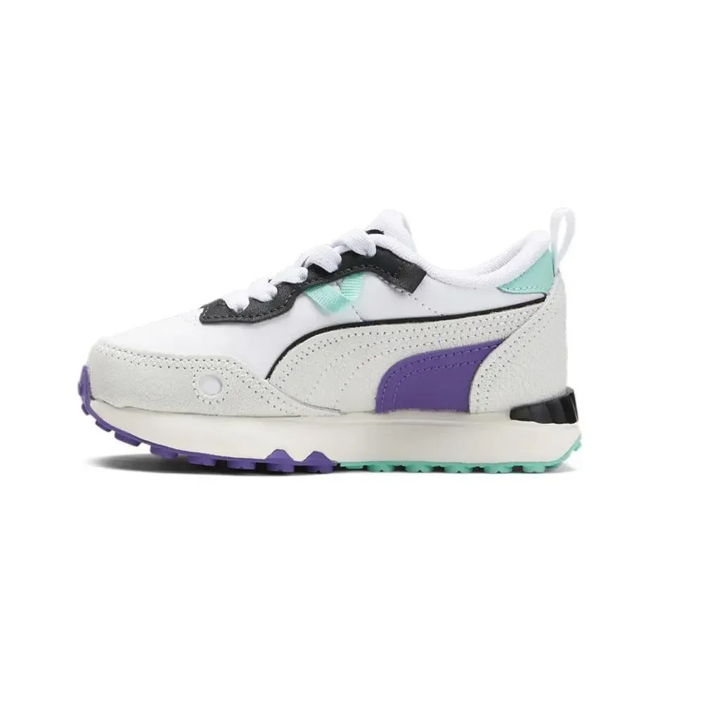 PUMA RIDER FV SPRING BREAK PUMA WHITE/FLAT DARK GRAY/ELECTRIC PEPPERMINT 11 US